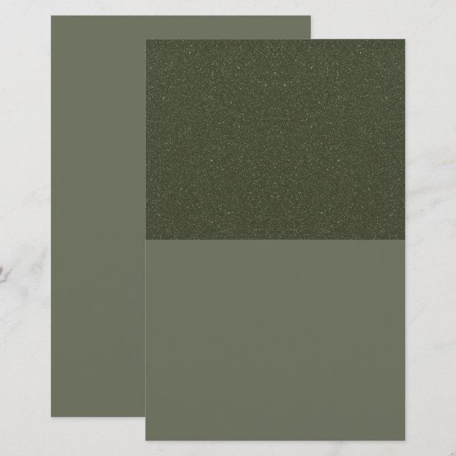 Modern Moss Green Textured Stationery – Customize (Front/Back)