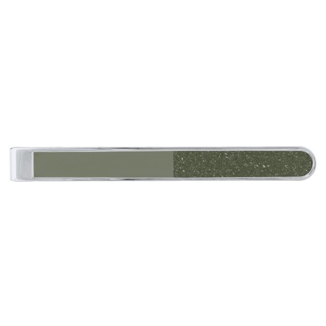Modern Moss Green Tie Bar – Reversed Texture Split (Front)