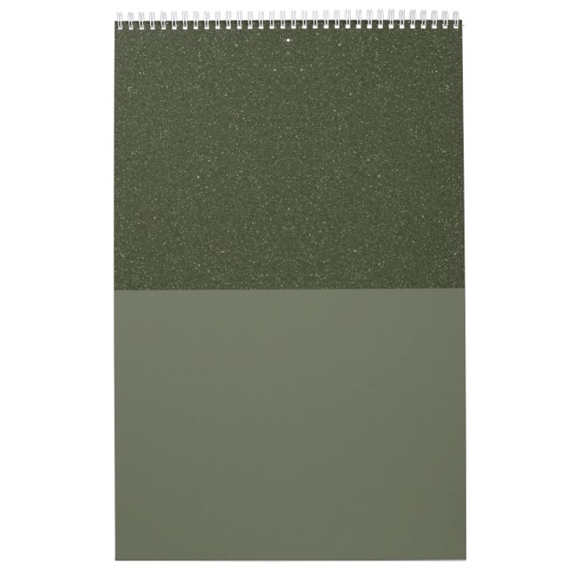 Modern Moss Green Two-Tone Calendar – Customizable (Cover)