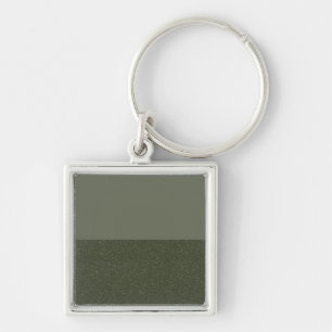 Modern Moss Green Two-Tone Keychain – Customizable