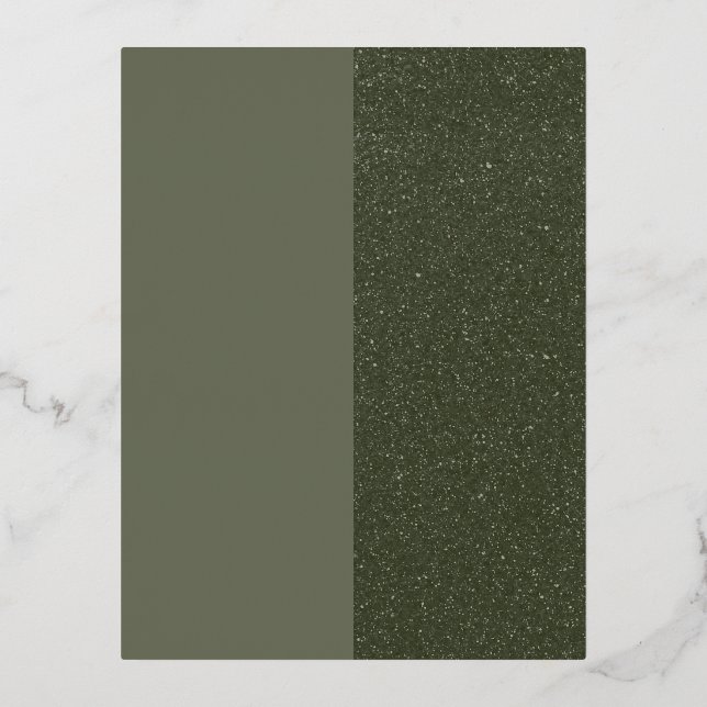 Modern Moss Texture Foil Invitation Postcard (Front)