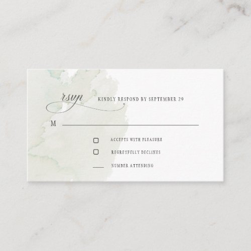 Modern Mossy Watercolor RSVP Enclosure Card