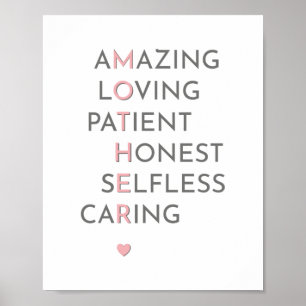 Modern Mother Crossword Mother's Day Mom Home Poster