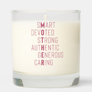 Modern Mother Mom Crossword Rose Pink Typography Scented Candle