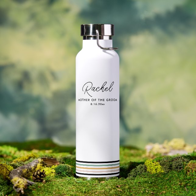 Modern Mother of the Groom Personalized Water Bottle (Outdoor)