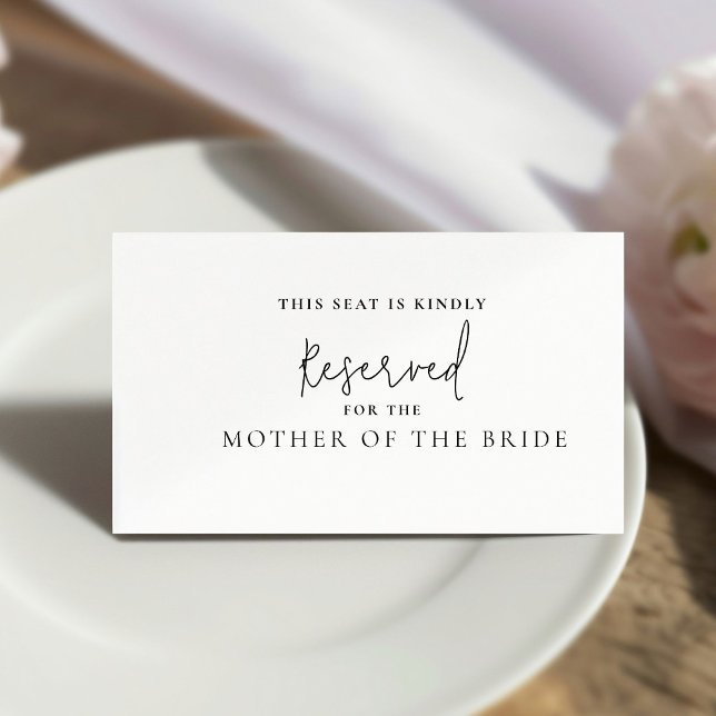 Modern Mother of the Groom Seating Reserved  Place Card (Creator Uploaded)