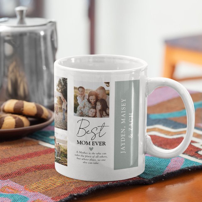 Modern Mother Photo Grid Keepsake Gift Coffee Mug (Creator Uploaded)