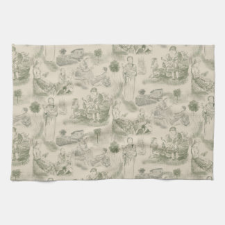 Modern Motherhood Toile de Jouy in Sage Green Kitchen Towel