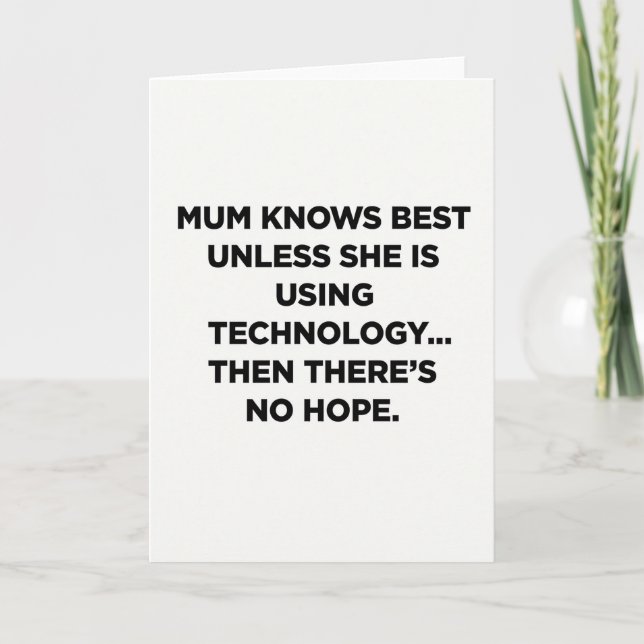 Modern Mothers Day Humor Card (Front)