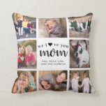 Modern Mother's Day Love Mom Family Photo Collage Throw Pillow Modern Mother's Day Love Mom Family Photo Collage Throw Pillow