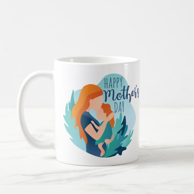 Modern Mothers Day Mom and Daughter Gift Coffee Mug (Left)