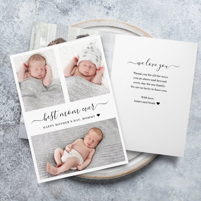 Modern Mother's Day Multi Photos Folded Card (Modern Mother's Day Multi Photos Folded Card)