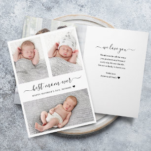 Modern Mother's Day Multi Photos Folded Card