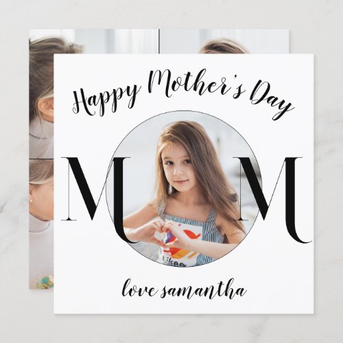 Modern Mothers Day Photo Collage Greeting Card