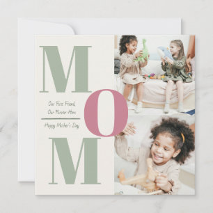 "Modern Mother's Day Photo Collage   MOM Letters - Holiday Card