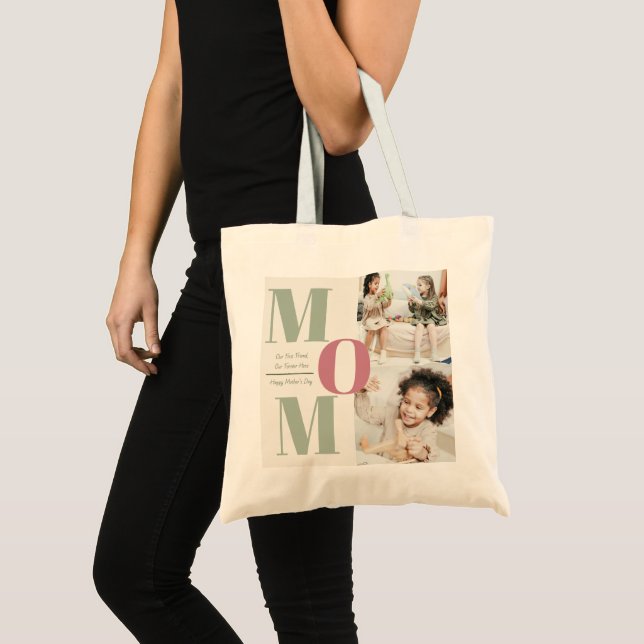 Modern Mother's Day Photo Collage MOM Tote Bag (Front (Product))