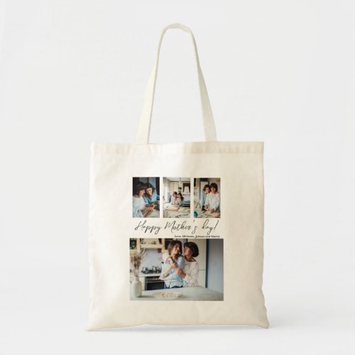 Modern Mothers Day Photo Collage Tote Bag