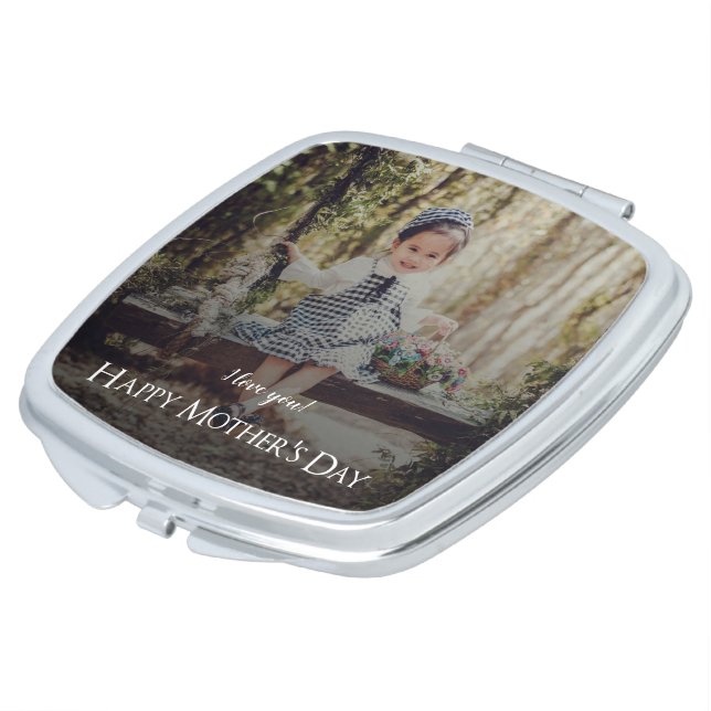 Modern Mother's Day Photo Compact Mirror (Turned)