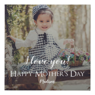 Modern Mother's Day Photo Faux Canvas Print