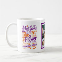 Modern Mothers Day PHOTO Gift Quote Purple Orange Coffee Mug