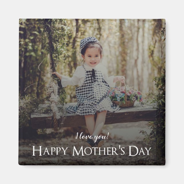 Modern Mother's Day Photo Magnet (Front)