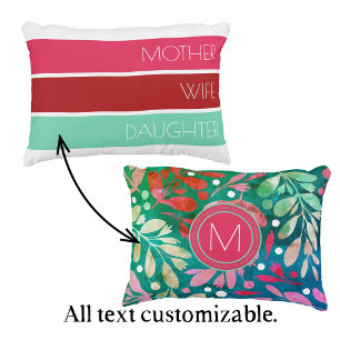 Modern Mother's Day Trendy Typography Accent Pillow