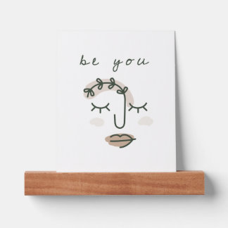 Modern Motivational Be you Line Art Face Picture Ledge