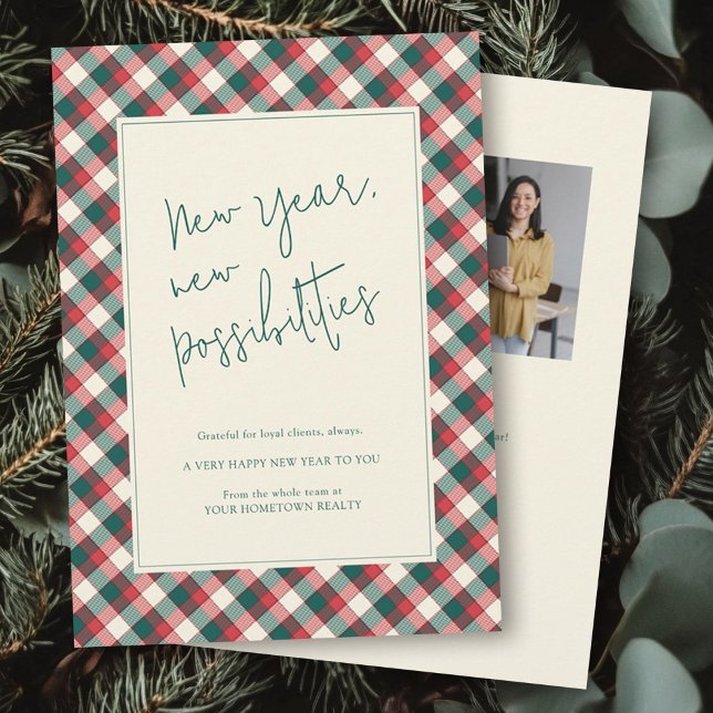 Modern Motivational New Year Business Logo Photo Holiday Card (Creator Uploaded)