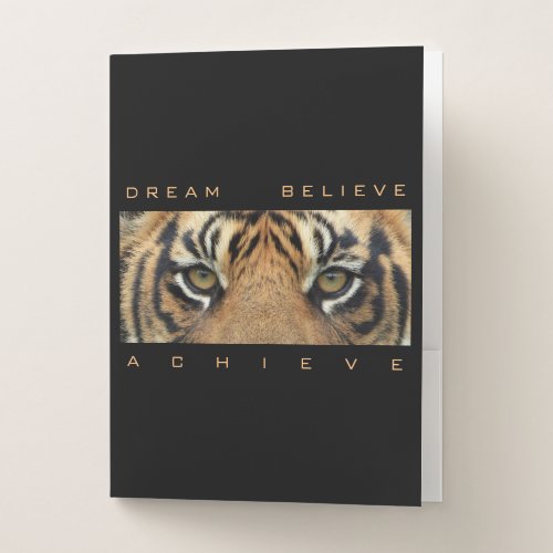 Modern Motivational Quote Template Tiger Animal Pocket Folder