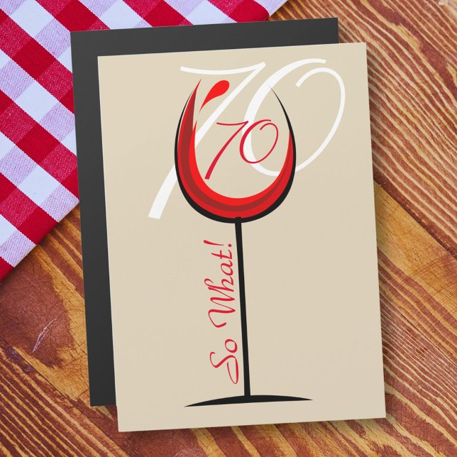 Modern Motivational Red Wine Glass 70th Birthday (Creator Uploaded)