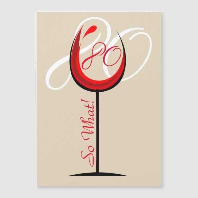 Modern Motivational Red Wine Glass 80th Birthday (Front)