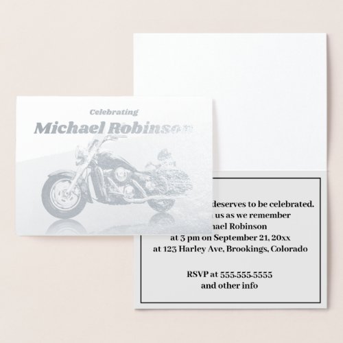 Modern Motorcycle Celebration of Life Foil Card