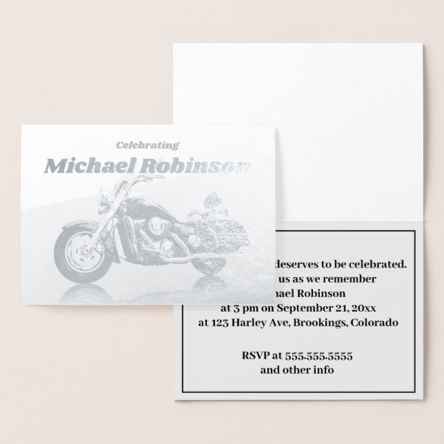 Modern Motorcycle Celebration of Life Foil Card (Display)