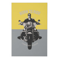 Modern Motorcycle Rider Colorblock Art