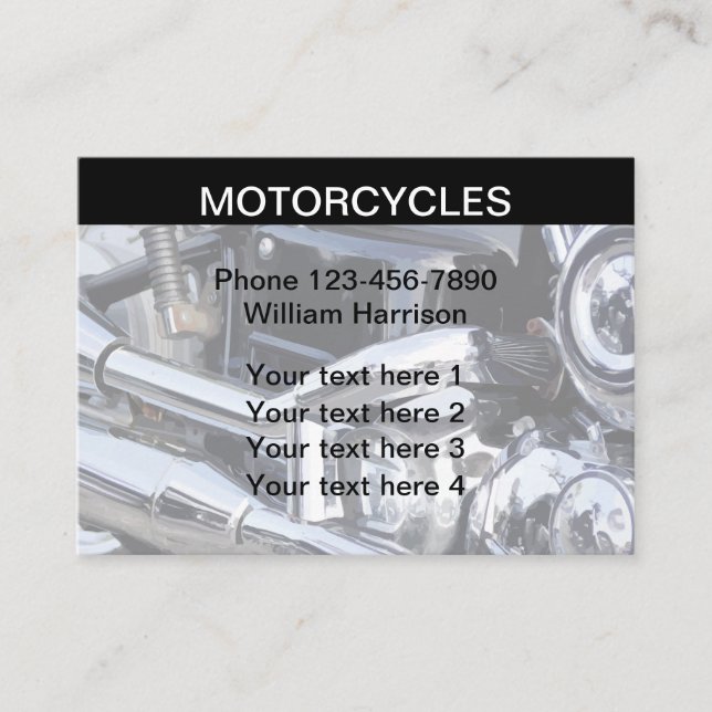 Modern Motorcycle Theme Business Card (Front)