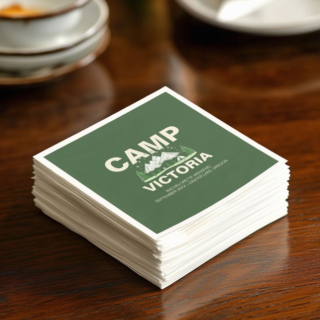 Modern Mountain Camping Bachelorette Party  Napkins (Creator Uploaded)