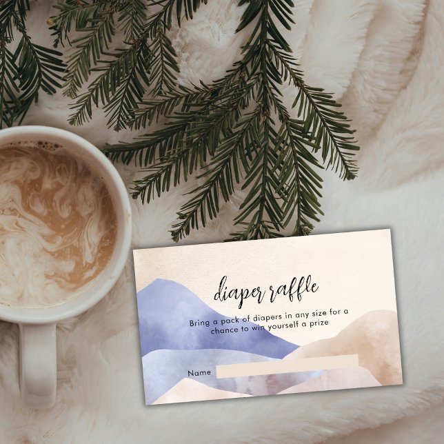 Modern Mountain Diaper Raffle Baby Shower Enclosure Card (Modern Mountain Diaper Raffle Baby Shower Enclosure Card)