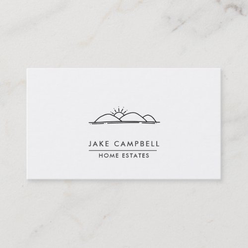 Modern Mountain Landscape Sun  Business Card