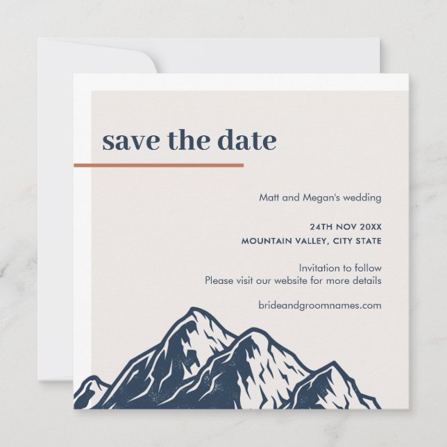Modern Mountain Nature Outdoor Save the Date Invitation (Front)