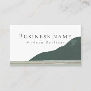Modern Mountain Realtor Handmade Graphic Business Card