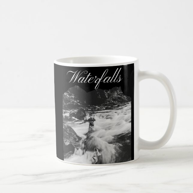 Modern Mountain Waterfalls in NC Coffee Mug (Right)