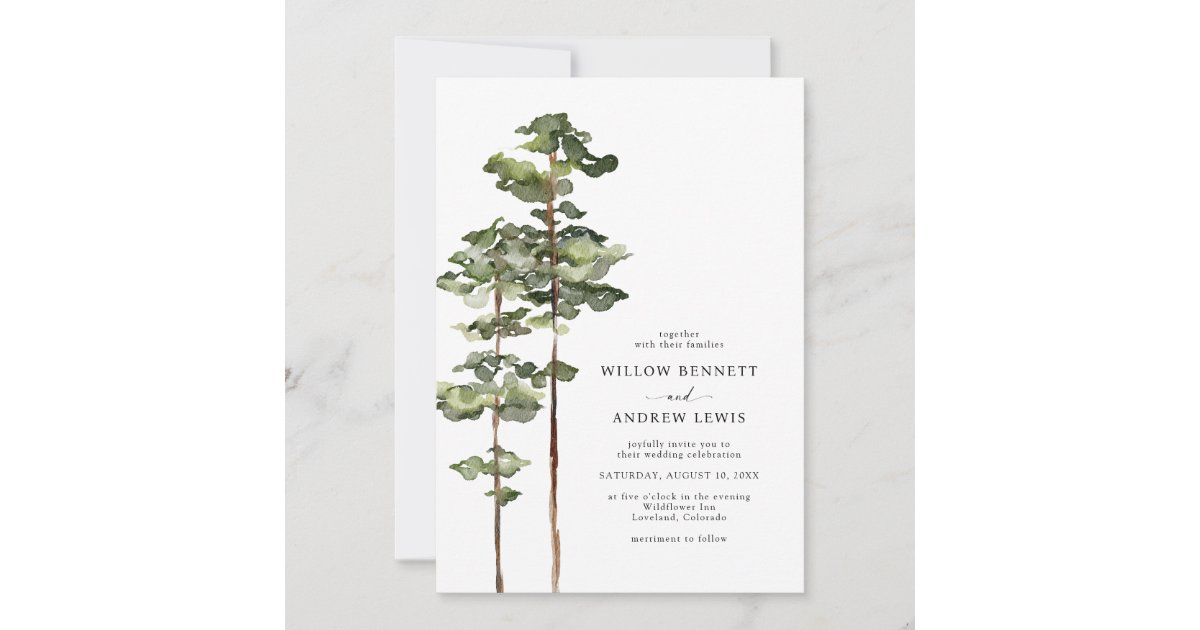Modern Mountain Wedding Invitation | Zazzle