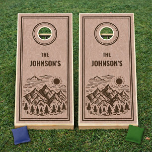 Modern Mountains Camping Cornhole Set