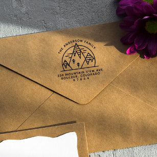 Modern Mountains Custom Return Address Self-inking Stamp