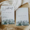 Modern Mountains Wilderness Minimalist Wedding Inv