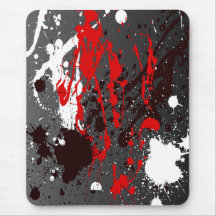 Modern mousepad, abstract, black, red, gray, white