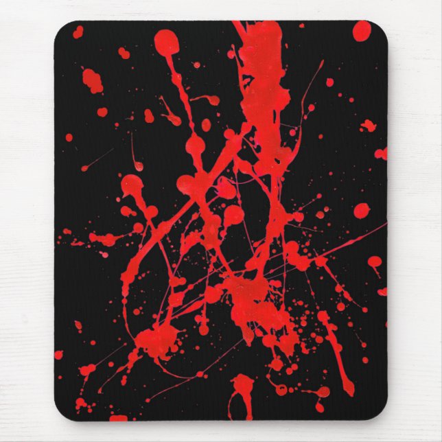Modern mousepad, abstract, black, red, sprayed mouse pad (Front)