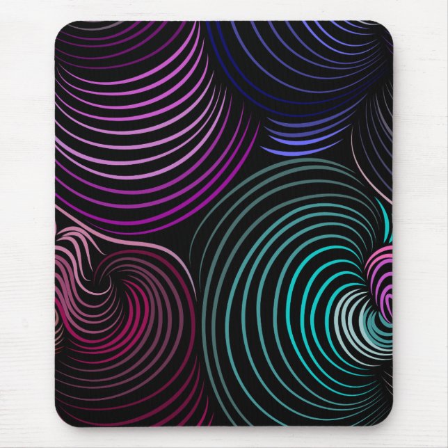 Modern mousepad, black, colorful mouse pad (Front)