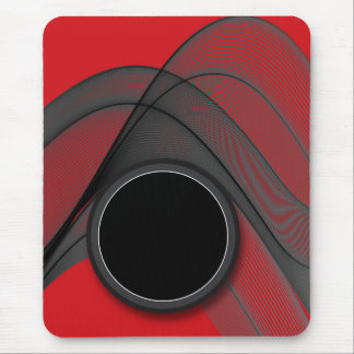 Modern mousepad, black, red, gray, abstract mouse pad