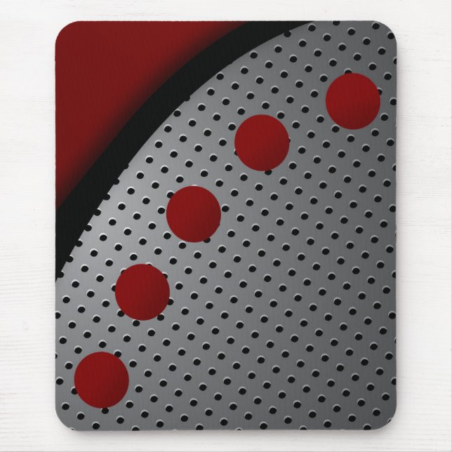 Modern mousepad, black, red, gray, abstract mouse pad (Front)